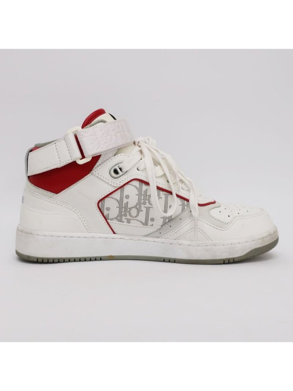 Dior Sneakers High Cut Trotter Pattern White Red Size - Picture 2 of 10